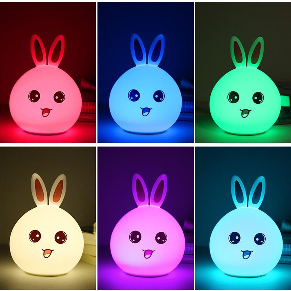 Tech Gimmicks Lighting LED Bunny Rabbit Night Light Bedside Lamp With Remote Control