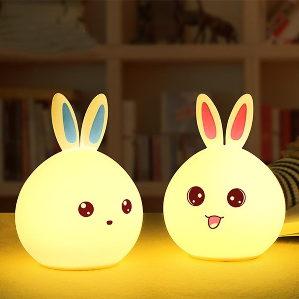 Tech Gimmicks Lighting LED Bunny Rabbit Night Light Bedside Lamp With Remote Control