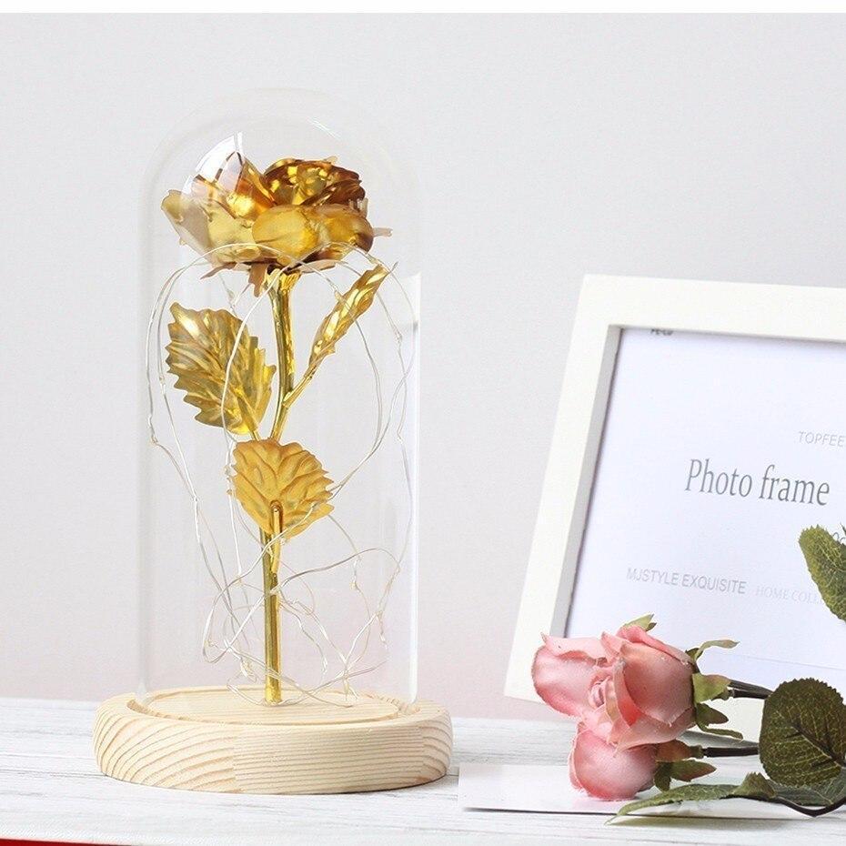 Tech Gimmicks Lighting Enchanted Beauty And Beast Rose In Glass LED