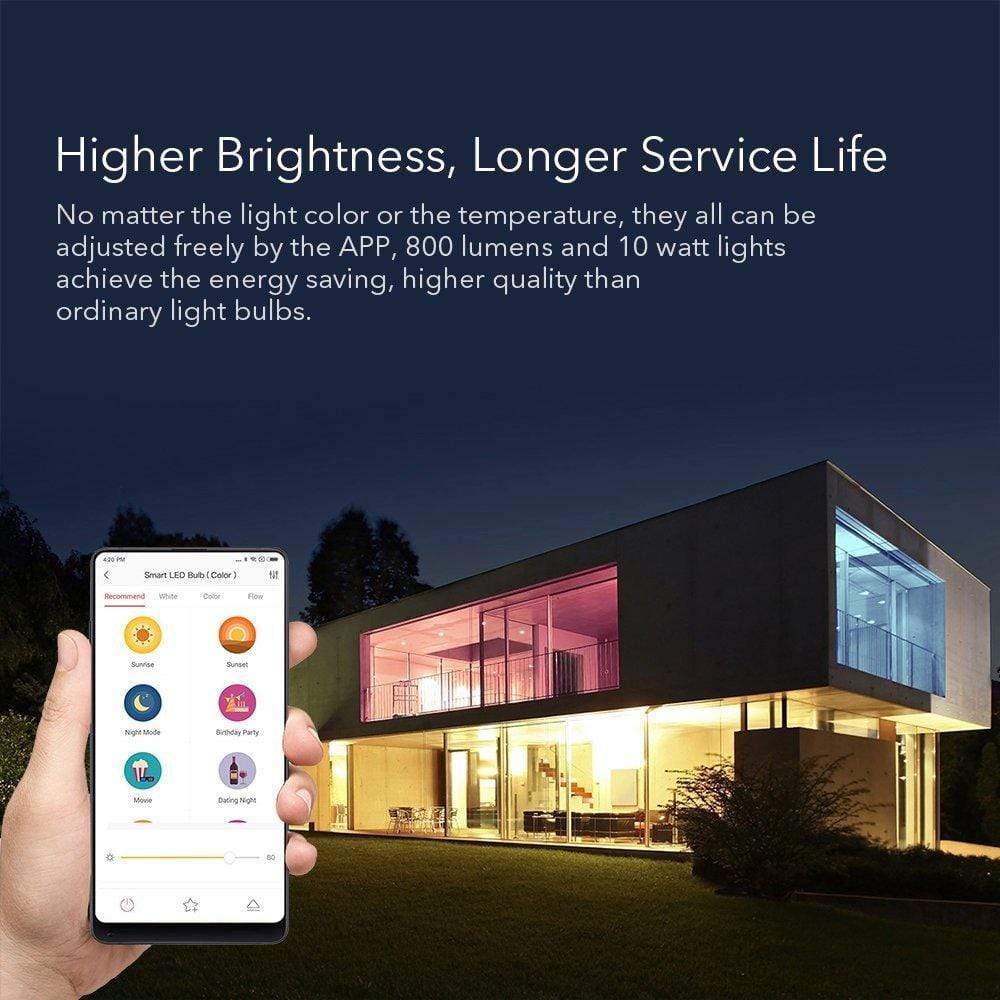 Smart LED Bulb Colourful 800 Lumens 10W E27 Lemon Smart Lamp For Mi Home App White/RGB Option Smart Bulb - Tech Gimmicks