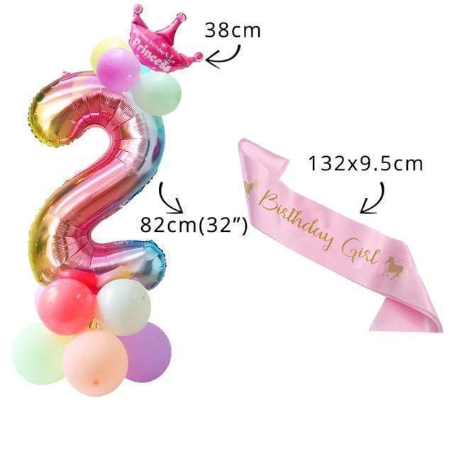 Tech Gimmicks party style 20 Unicorn Headband with Sash Satin Silk Sash Girl 1st One Year Birthday Party Decoration Unicorn Party Baby Shower Birthday Girl