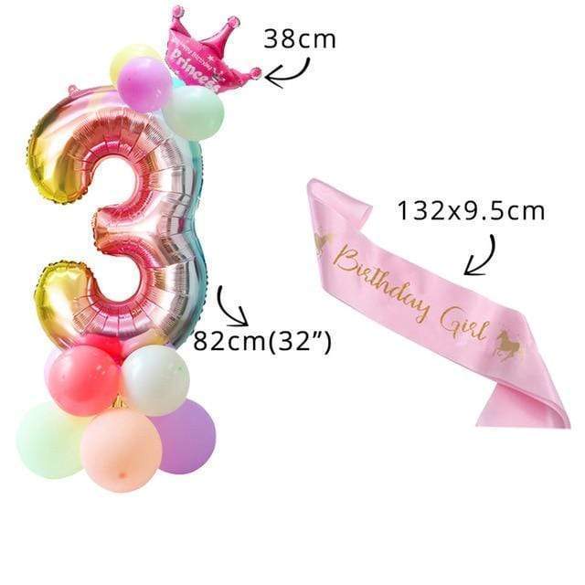 Tech Gimmicks party style 22 Unicorn Headband with Sash Satin Silk Sash Girl 1st One Year Birthday Party Decoration Unicorn Party Baby Shower Birthday Girl