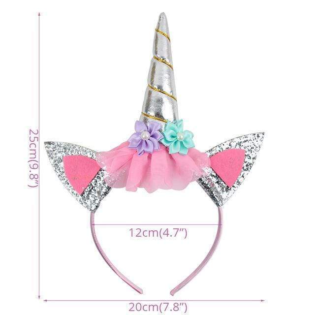 Tech Gimmicks party style 6 Unicorn Headband with Sash Satin Silk Sash Girl 1st One Year Birthday Party Decoration Unicorn Party Baby Shower Birthday Girl