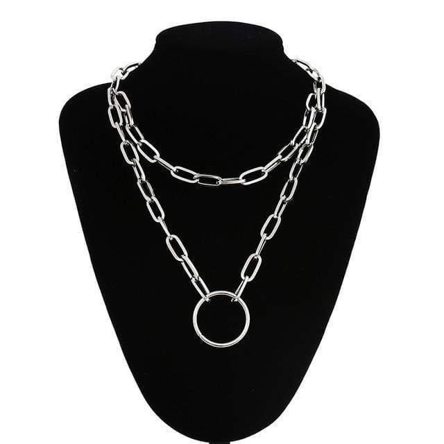 Tech Gimmicks Jewellery silver Padlock Chain Necklace - Silver & Gold