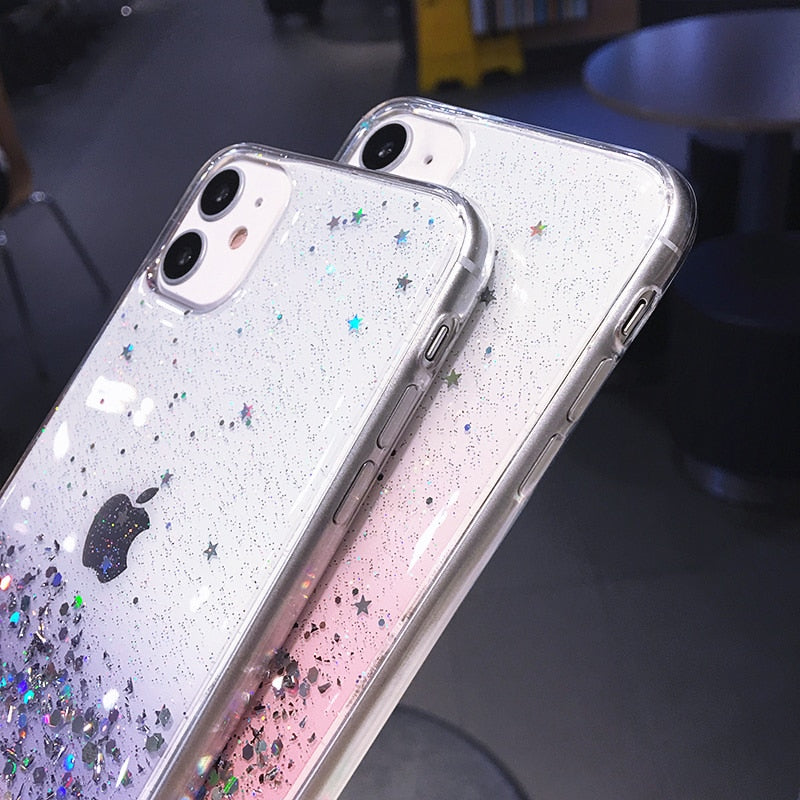 Clear Glitter Phone Case For iPhones