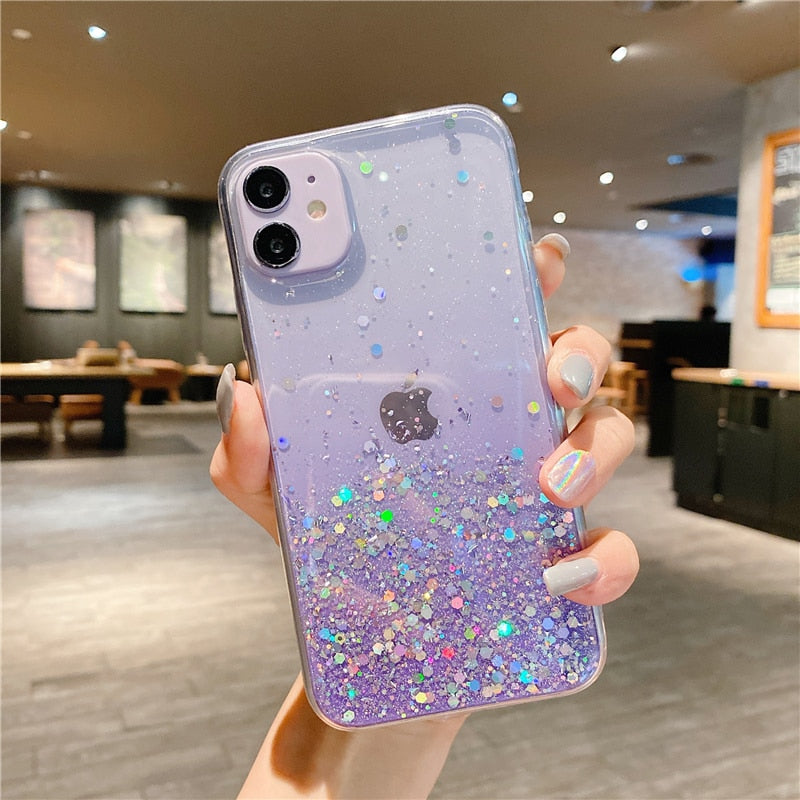 Clear Glitter Phone Case For iPhones