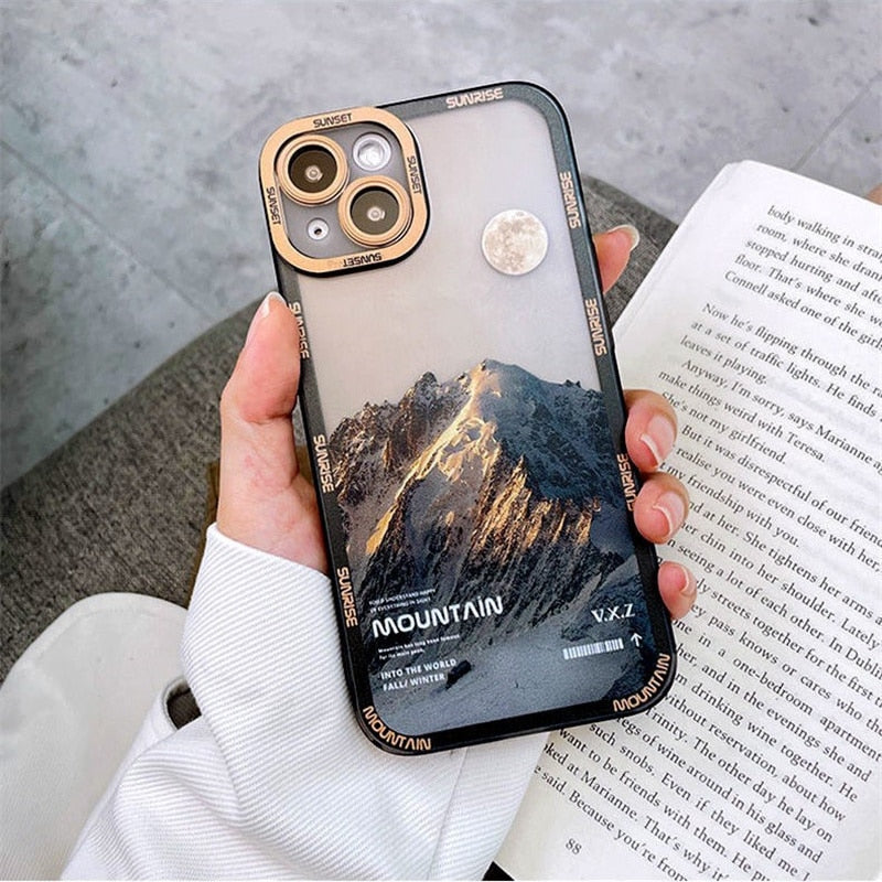 Moon and Mountain Night Dusk/Dawn iPhone Case V2