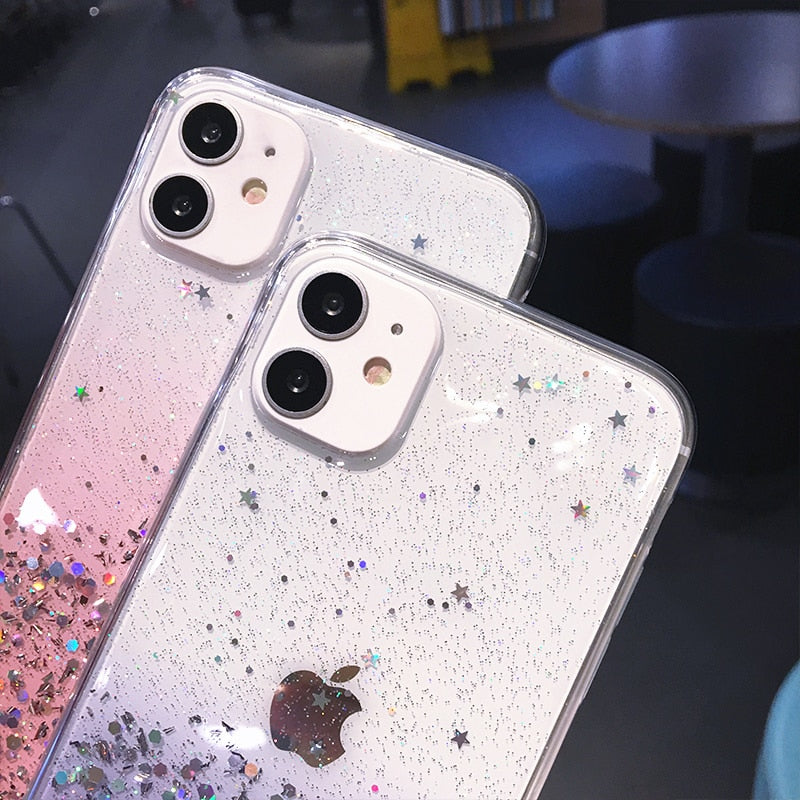 Clear Glitter Phone Case For iPhones