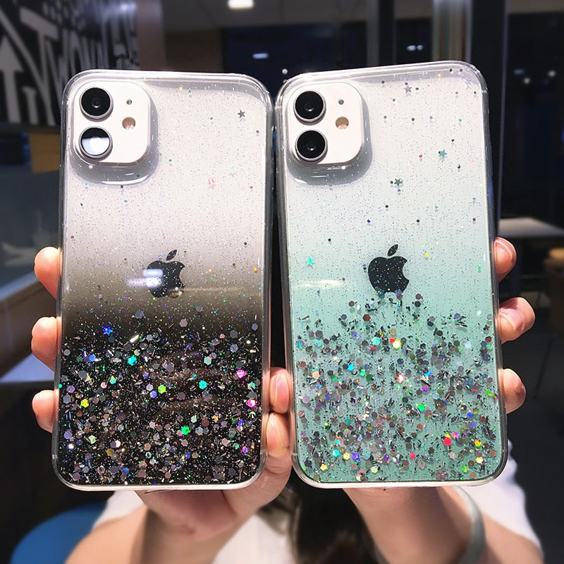 Clear Glitter Phone Case For iPhones