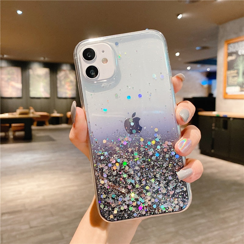 Clear Glitter Phone Case For iPhones