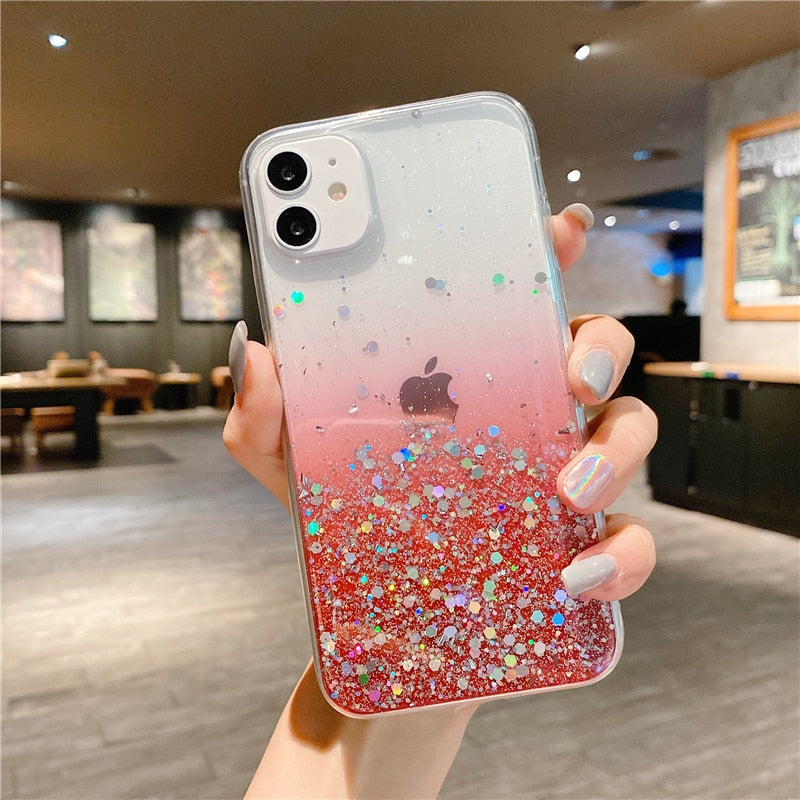 Clear Glitter Phone Case For iPhones