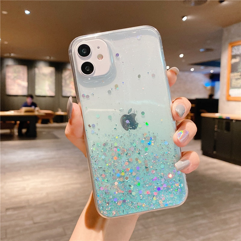 Clear Glitter Phone Case For iPhones