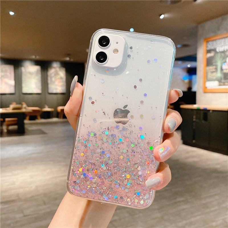 Clear Glitter Phone Case For iPhones