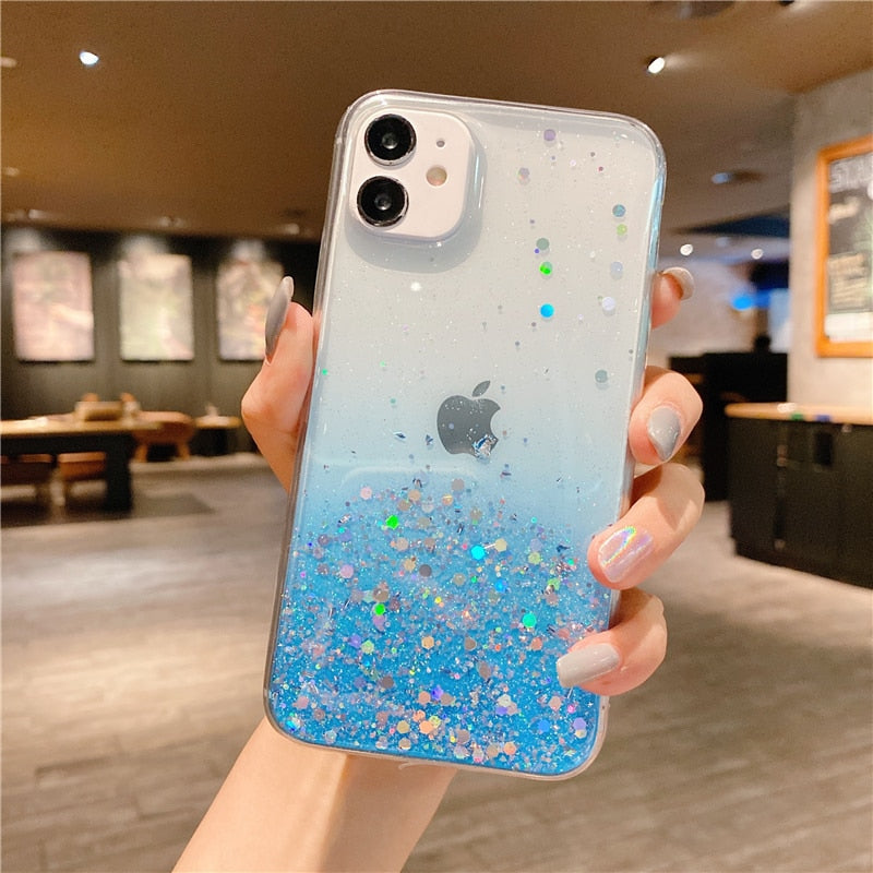 Clear Glitter Phone Case For iPhones