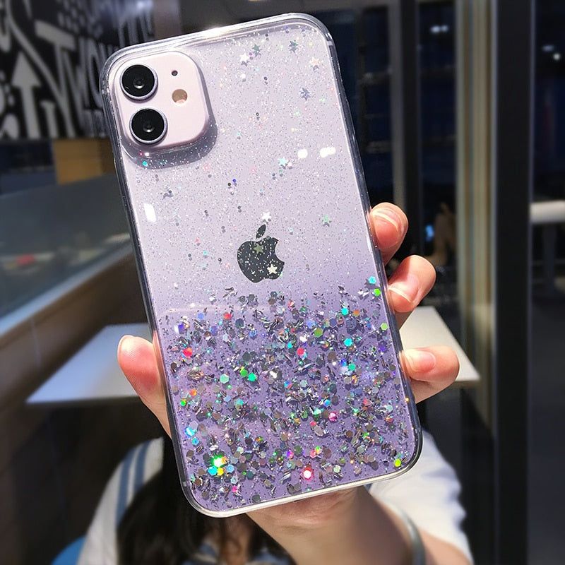 Clear Glitter Phone Case For iPhones