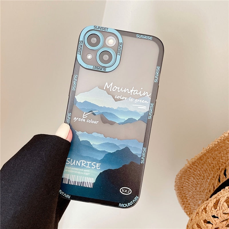 Moon and Mountain Night Dusk/Dawn Cloud iPhone Case V1