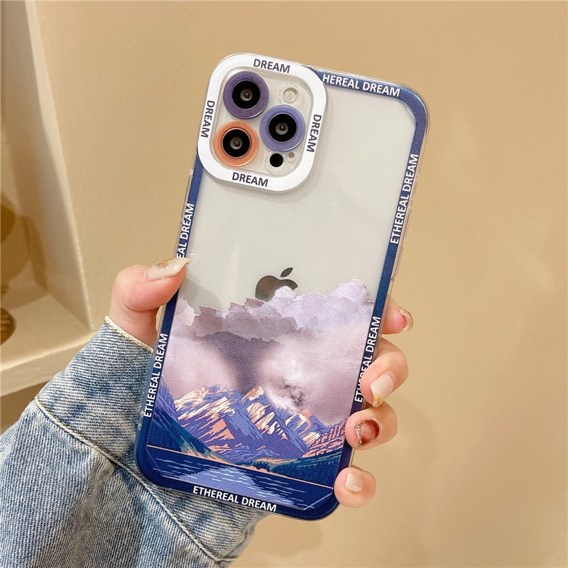 Moon and Mountain Night Dusk/Dawn Cloud iPhone Case V1