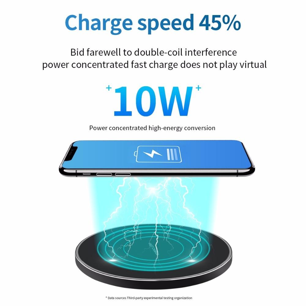 10W Fast Wireless Charger For Compatible Samsung & Apple iPhones