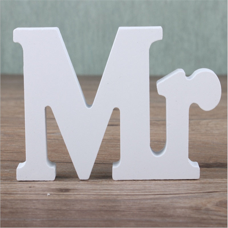 Mr and Mrs Wedding Decoration Wooden Letters