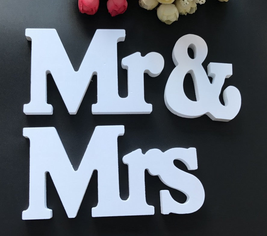 Mr and Mrs Wedding Decoration Wooden Letters